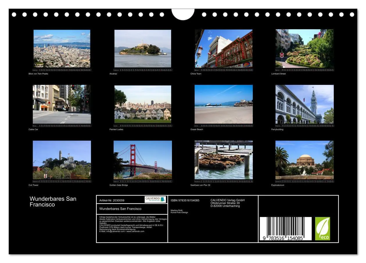 Bild: 9783516154085 | Wunderbares San Francisco (Wandkalender 2026 DIN A4 quer), CALVENDO...