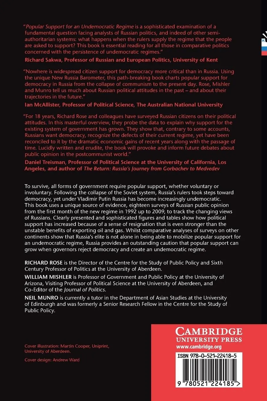 Rückseite: 9780521224185 | Popular Support for an Undemocratic Regime | Richard Rose (u. a.)