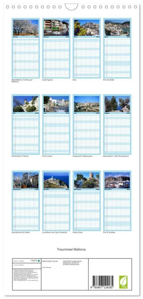 Bild: 9783457124185 | Familienplaner 2025 - Trauminsel Mallorca mit 5 Spalten...