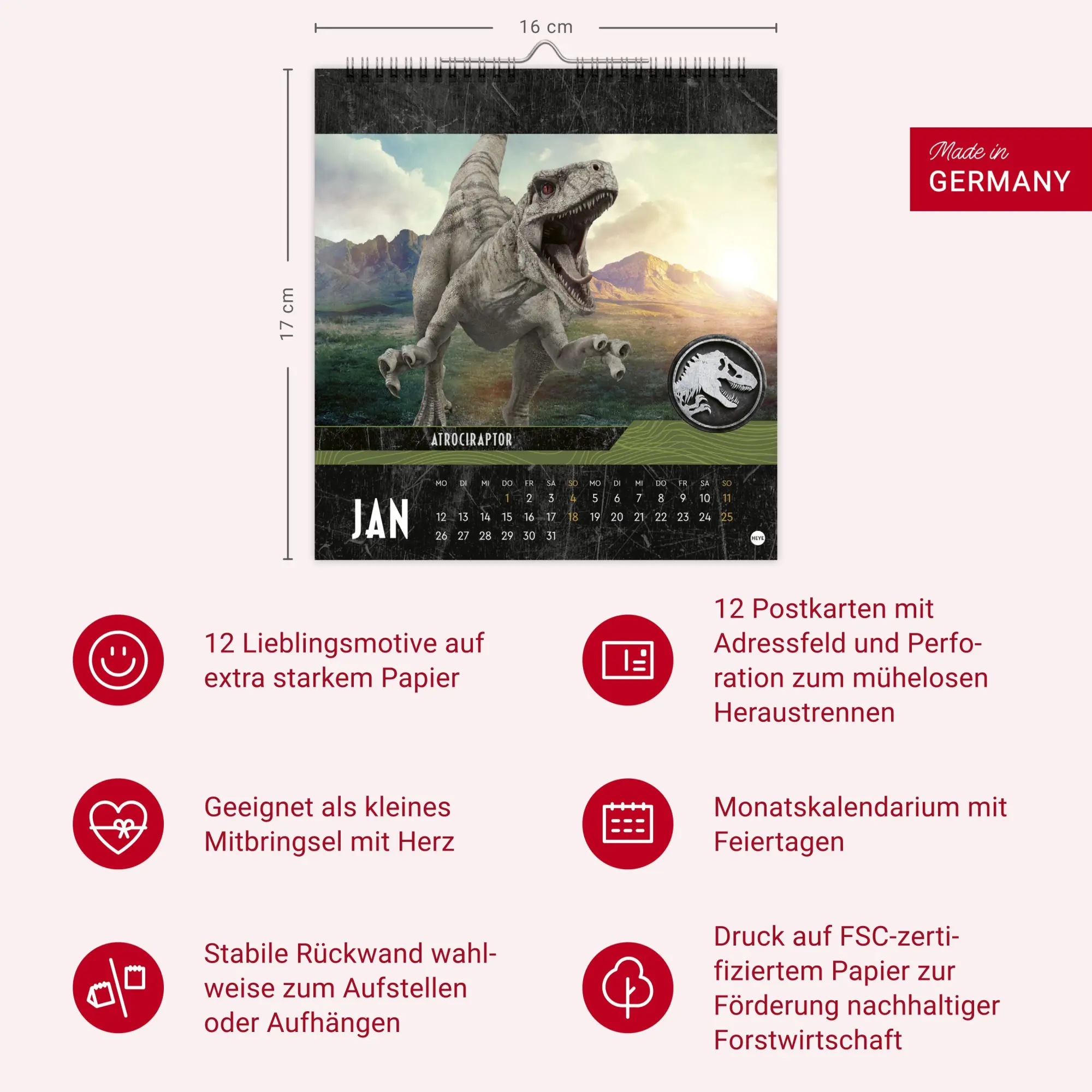 Bild: 9783756414185 | Jurassic World Postkartenkalender 2026 | Kalender | 13 S. | Deutsch