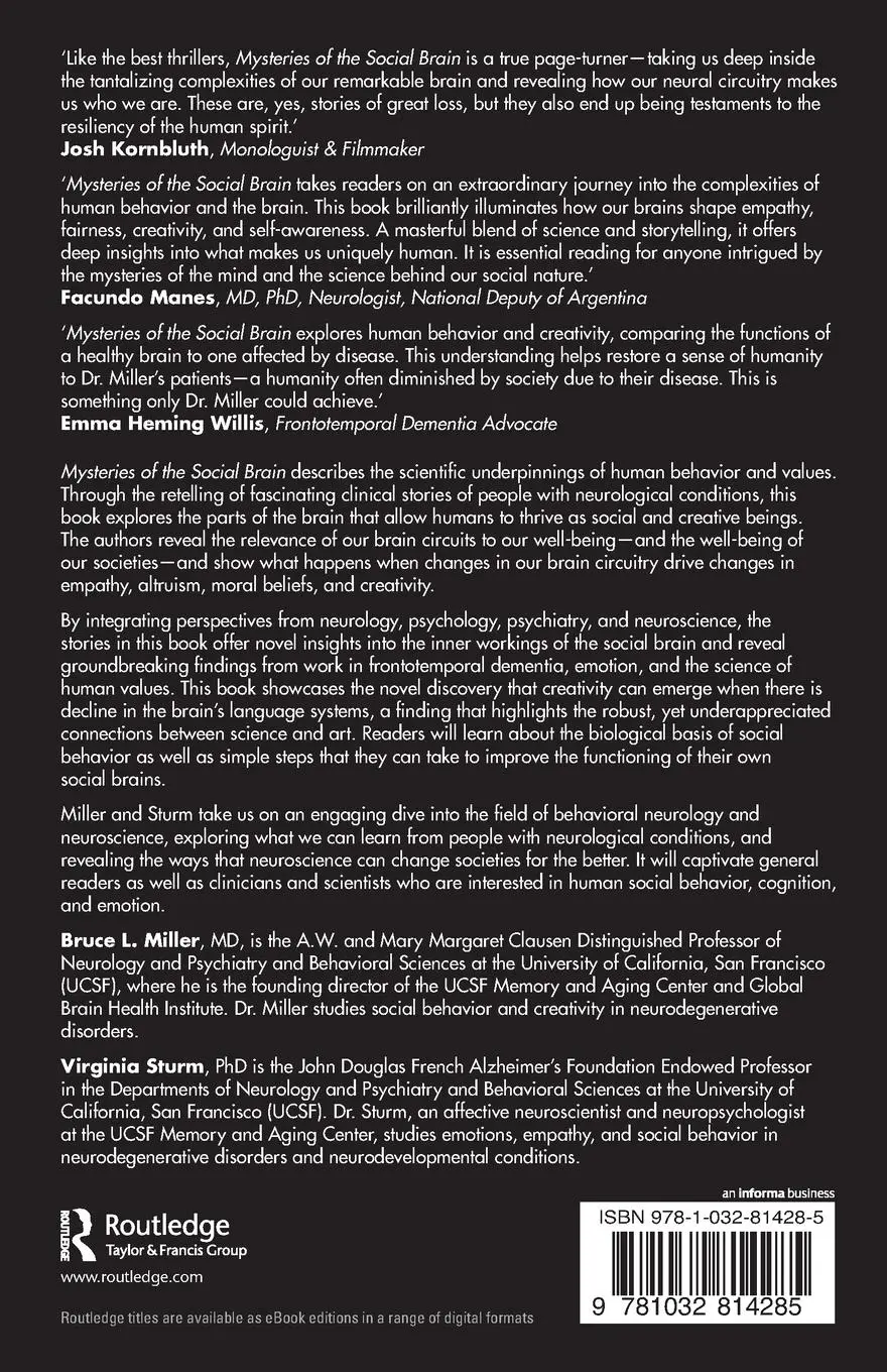 Rückseite: 9781032814285 | Mysteries of the Social Brain | Bruce L. Miller (u. a.) | Taschenbuch