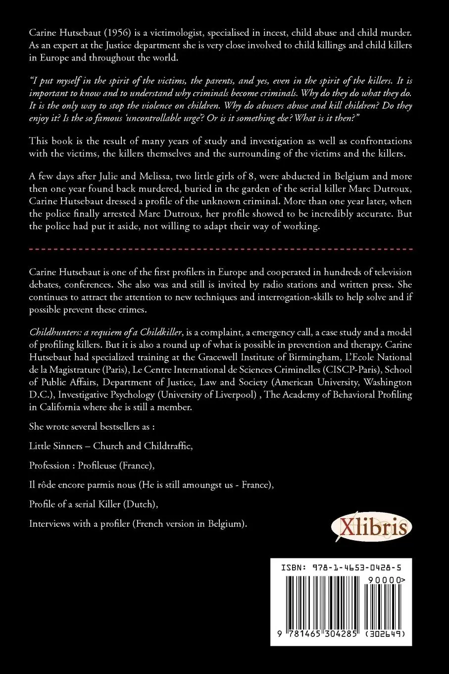Rückseite: 9781465304285 | Child Hunters | Requiem of a Childkiller | Carine Hutsebaut | Buch