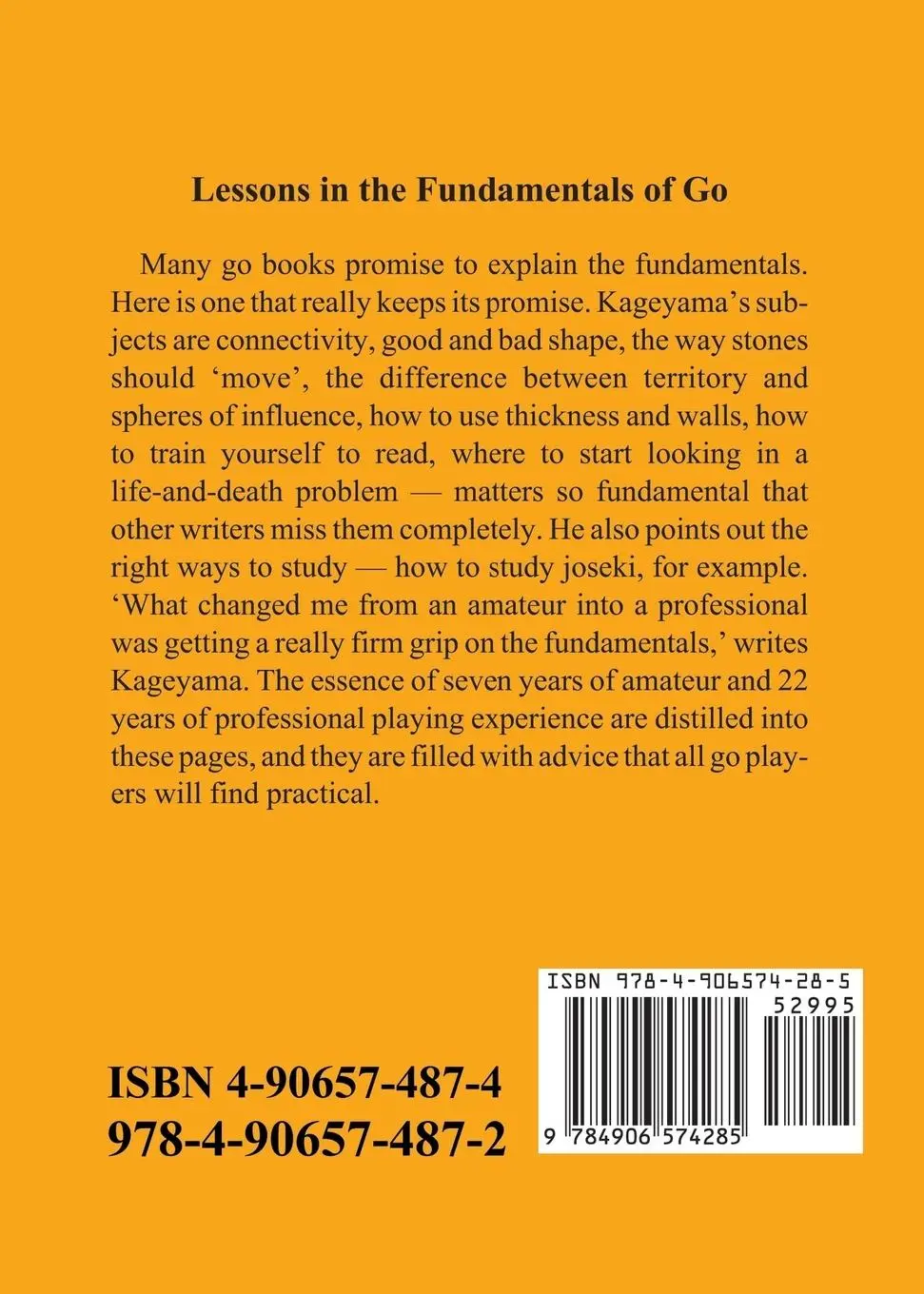 Rückseite: 9784906574285 | Lessons in the Fundamentals of Go | Toshiro Kageyama | Taschenbuch
