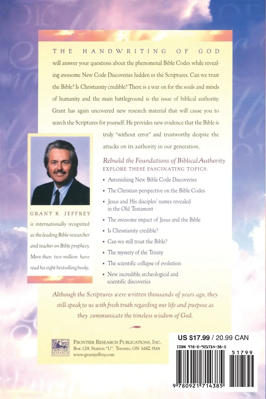 Rückseite: 9780921714385 | The Handwriting of God | Sacred Mysteries of the Bible | Jeffrey