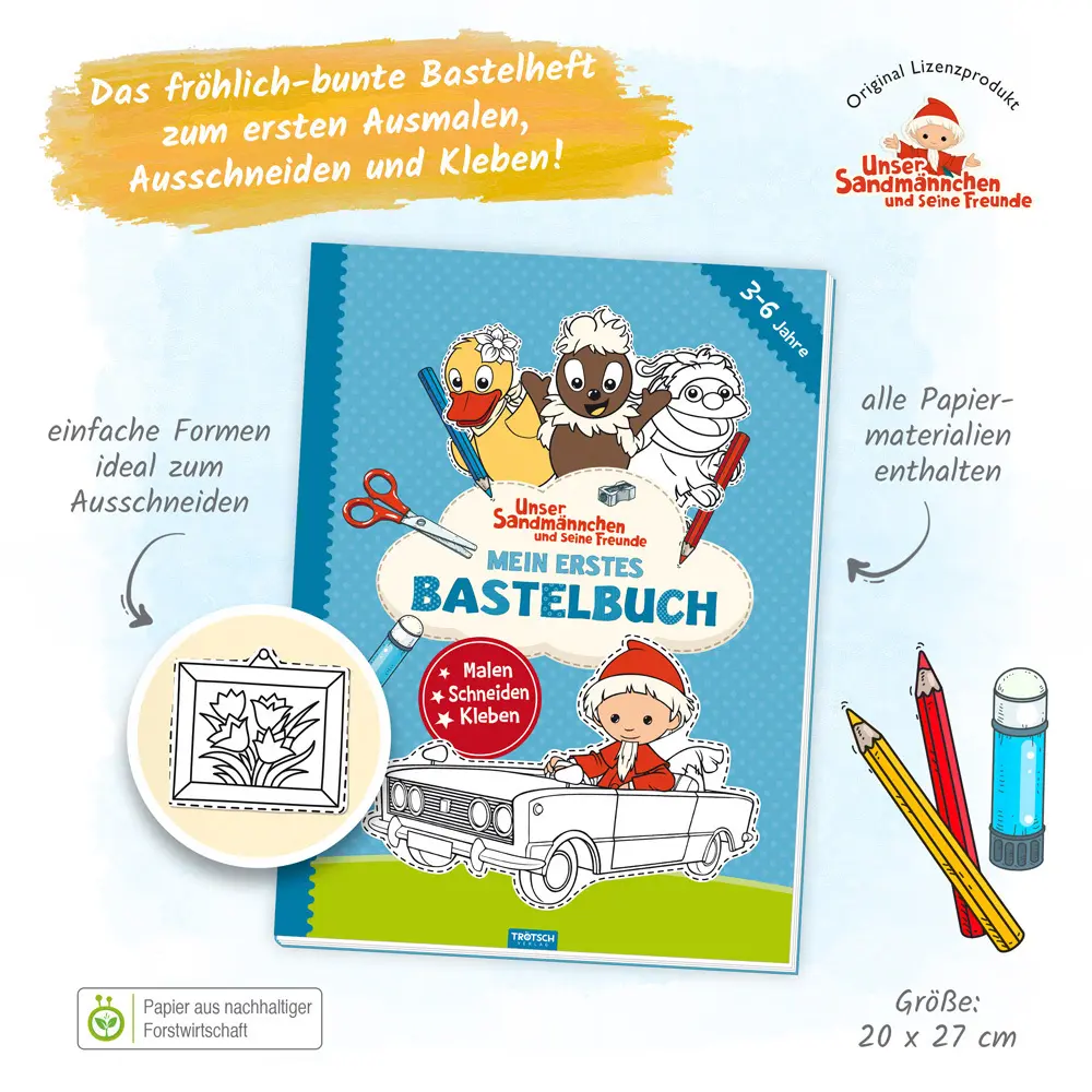 Rückseite: 9783965524385 | Trötsch Unser Sandmännchen Mein erstes Bastelbuch | Trötsch Verlag