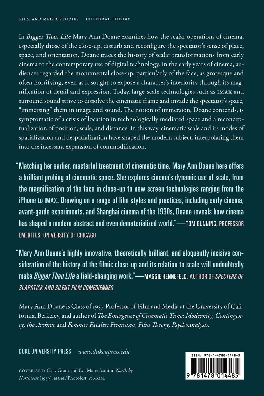 Rückseite: 9781478014485 | Bigger Than Life | The Close-Up and Scale in the Cinema | Doane | Buch