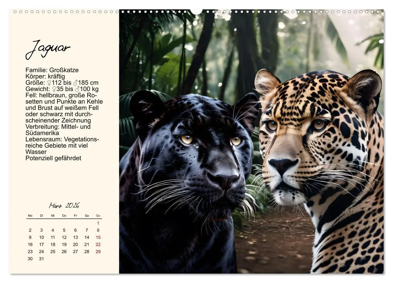Bild: 9783457264485 | Zwölf Raubkatzen im Portrait (hochwertiger Premium Wandkalender...