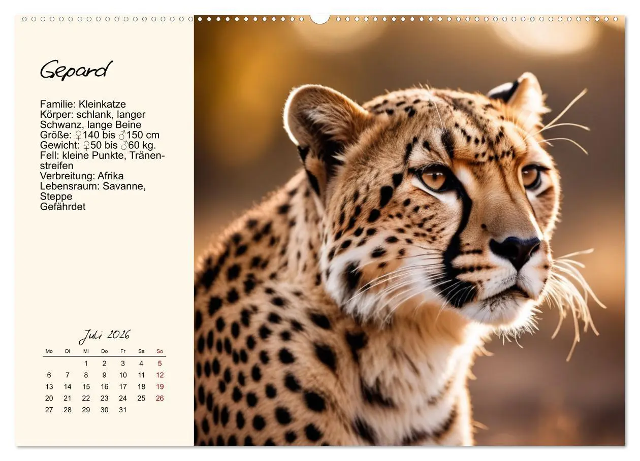 Bild: 9783457264485 | Zwölf Raubkatzen im Portrait (hochwertiger Premium Wandkalender...