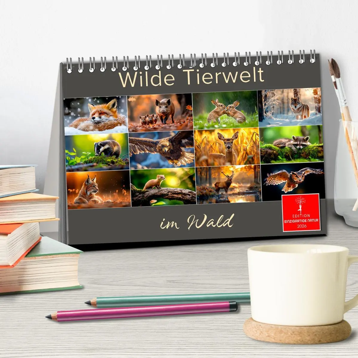 Bild: 9783457334485 | Wilde Tierwelt im Wald (Tischkalender 2026 DIN A5 quer), CALVENDO...