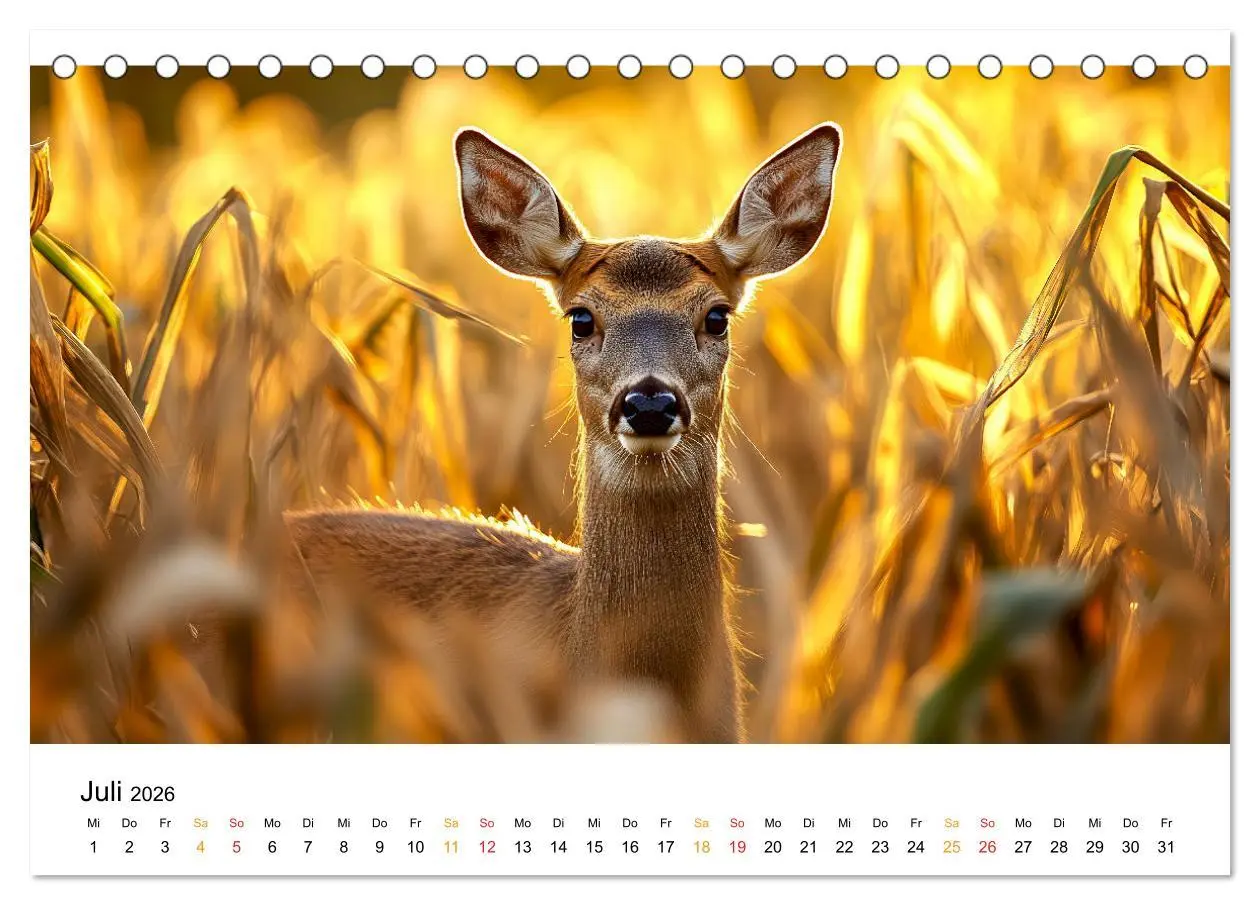 Bild: 9783457334485 | Wilde Tierwelt im Wald (Tischkalender 2026 DIN A5 quer), CALVENDO...