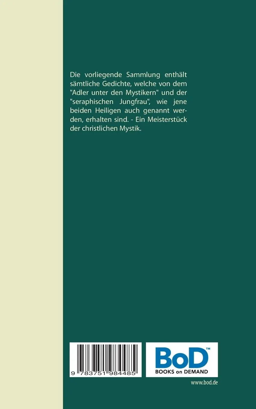 Rückseite: 9783751984485 | An die ewige Schönheit - Sämtliche Gedichte | Kreuz (u. a.) | Buch