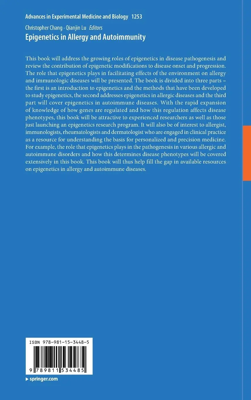 Rückseite: 9789811534485 | Epigenetics in Allergy and Autoimmunity | Qianjin Lu (u. a.) | Buch