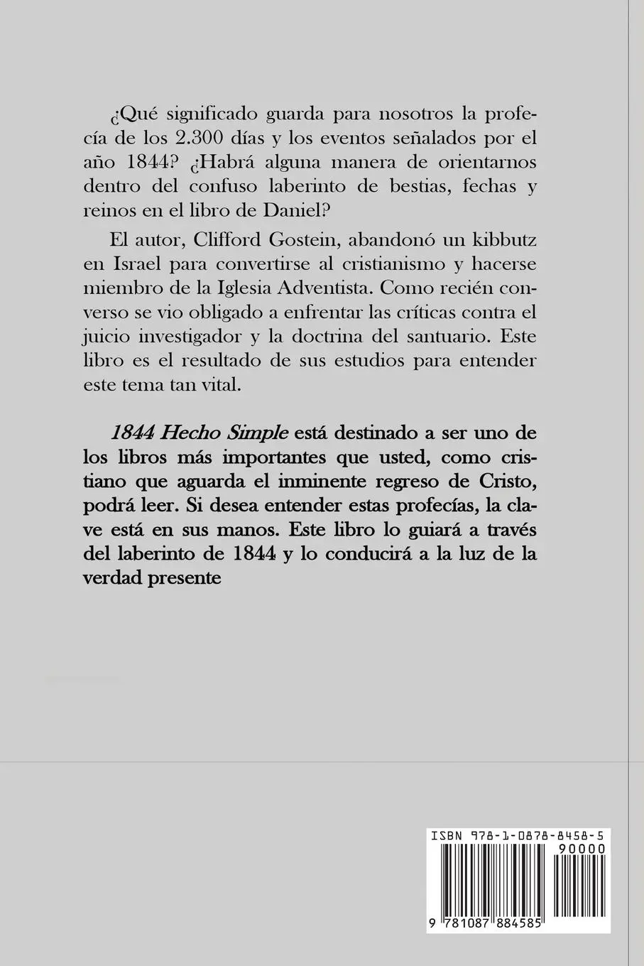 Rückseite: 9781087884585 | 1844 Hecho Simple | Clifford Goldstein | Taschenbuch | Spanisch | 2021