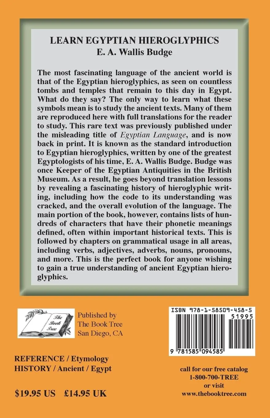 Rückseite: 9781585094585 | Learn Egyptian Hieroglyphics | Easy Lessons with Matching English Text