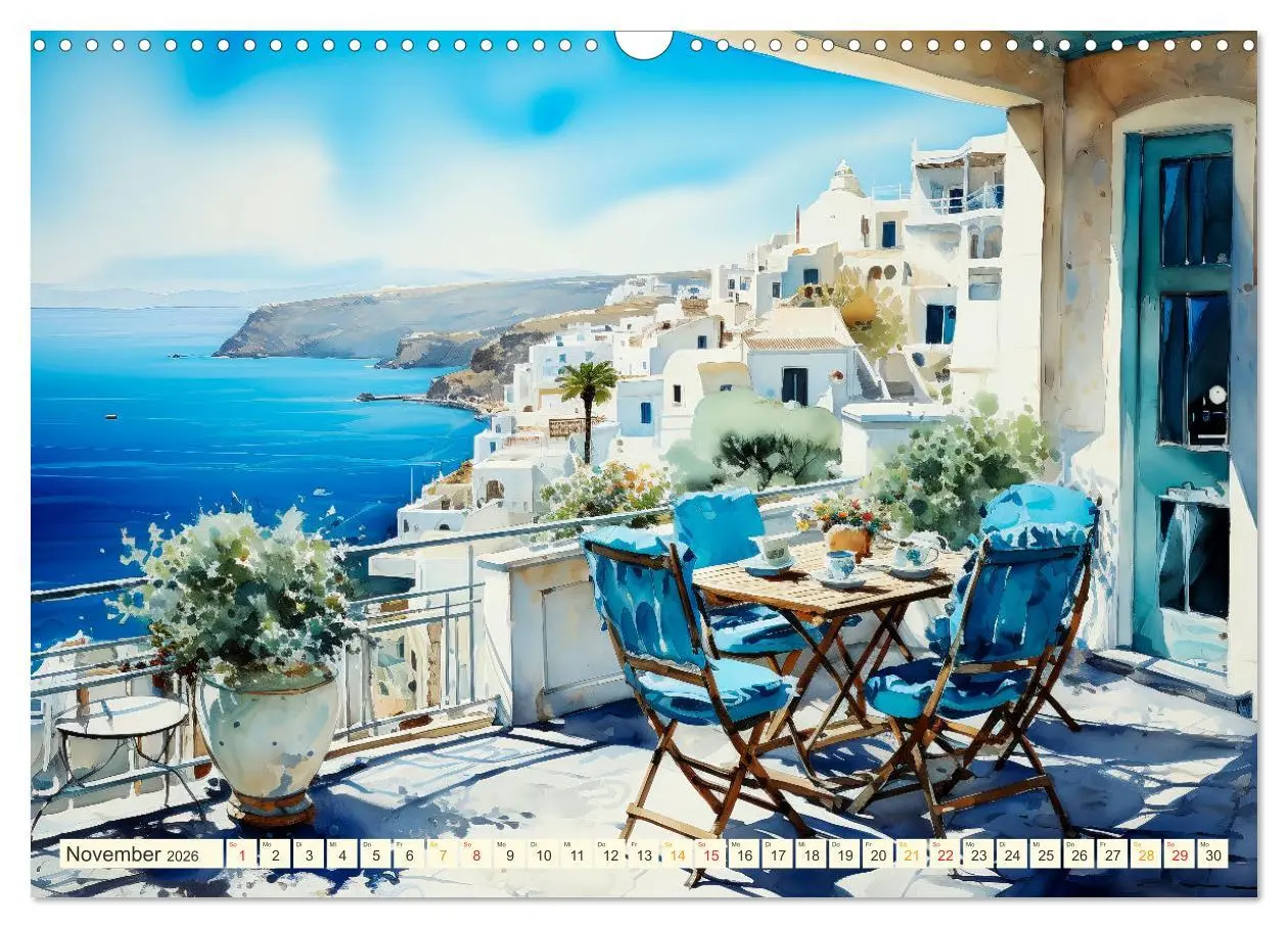Bild: 9783457494585 | Santorini Inselträume (Wandkalender 2026 DIN A3 quer), CALVENDO...