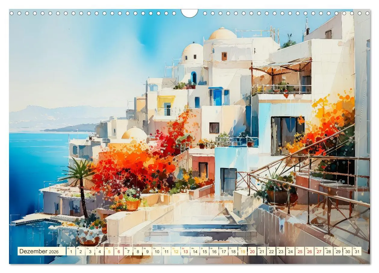 Bild: 9783457494585 | Santorini Inselträume (Wandkalender 2026 DIN A3 quer), CALVENDO...
