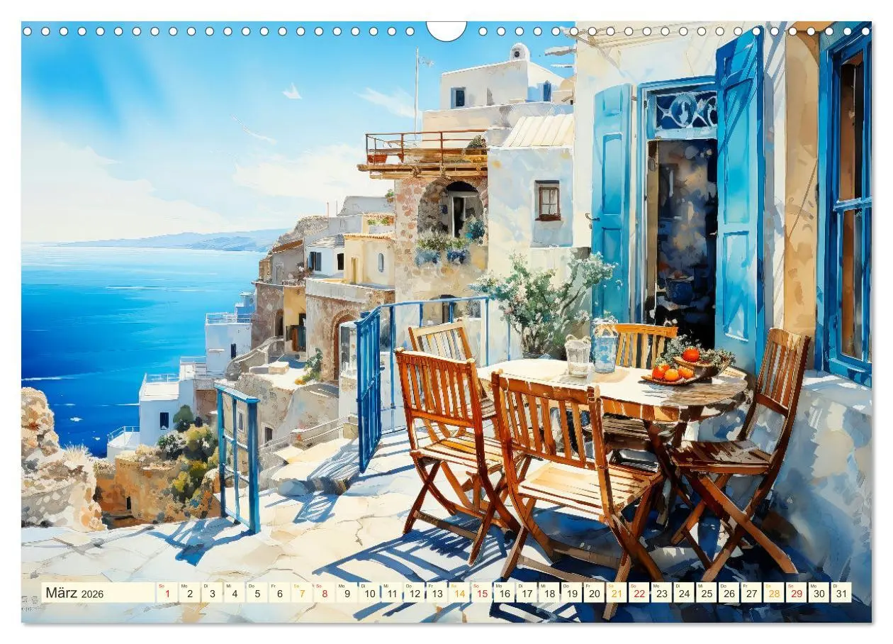 Bild: 9783457494585 | Santorini Inselträume (Wandkalender 2026 DIN A3 quer), CALVENDO...