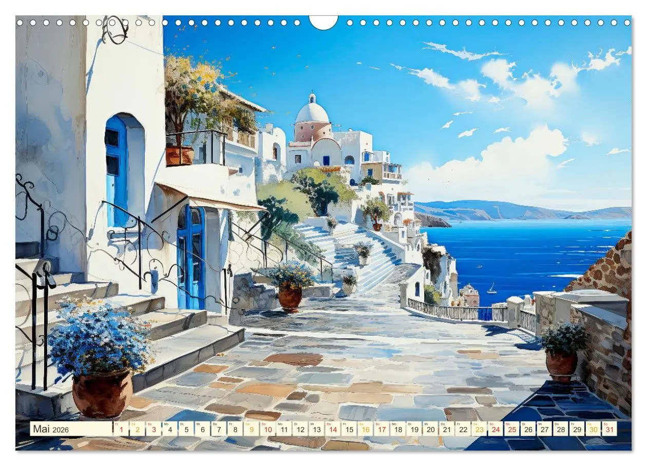 Bild: 9783457494585 | Santorini Inselträume (Wandkalender 2026 DIN A3 quer), CALVENDO...