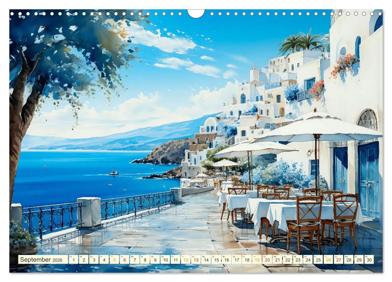 Bild: 9783457494585 | Santorini Inselträume (Wandkalender 2026 DIN A3 quer), CALVENDO...