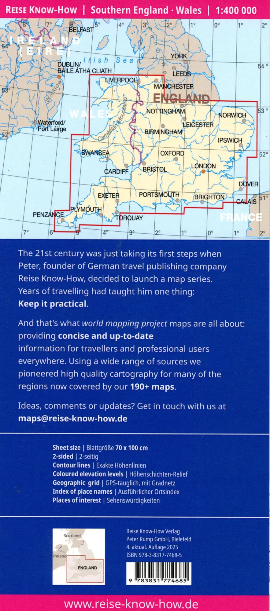 Bild: 9783831774685 | Reise Know-How Landkarte Südengland, Wales Southern England, Wales...
