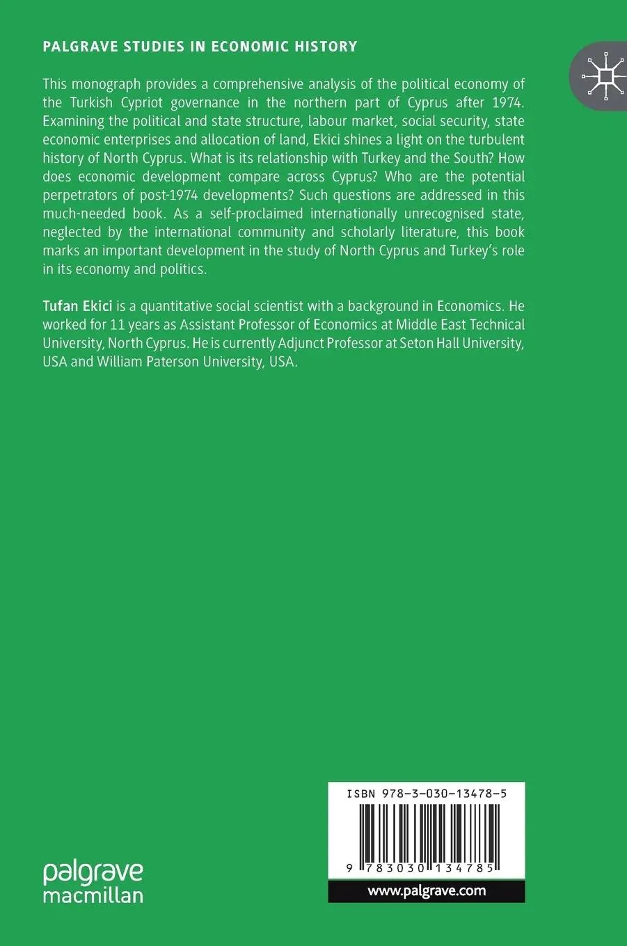 Rückseite: 9783030134785 | The Political and Economic History of North Cyprus | Tufan Ekici