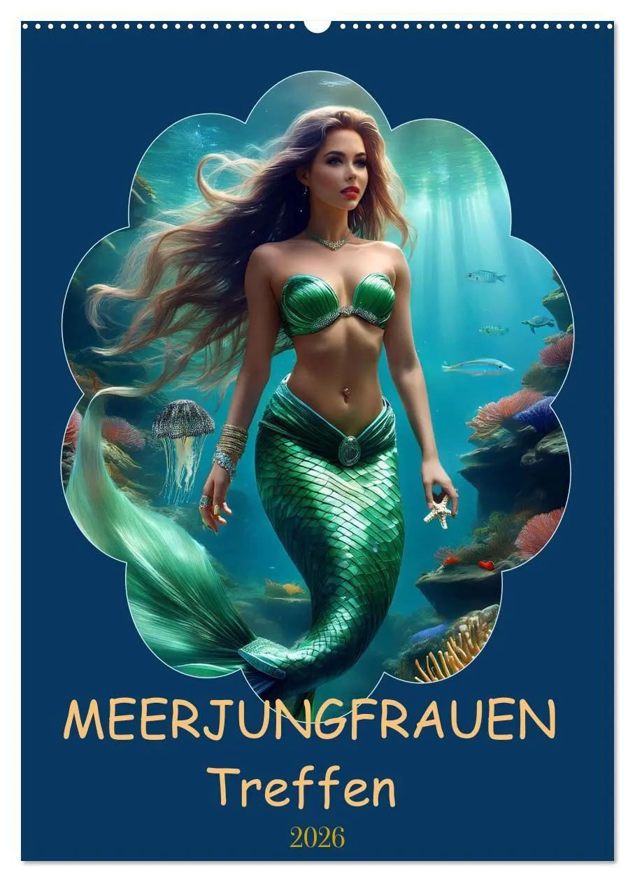 Cover: 9783516254785 | MEERJUNGFRAUEN Treffen (Wandkalender 2026 DIN A2 hoch), CALVENDO...