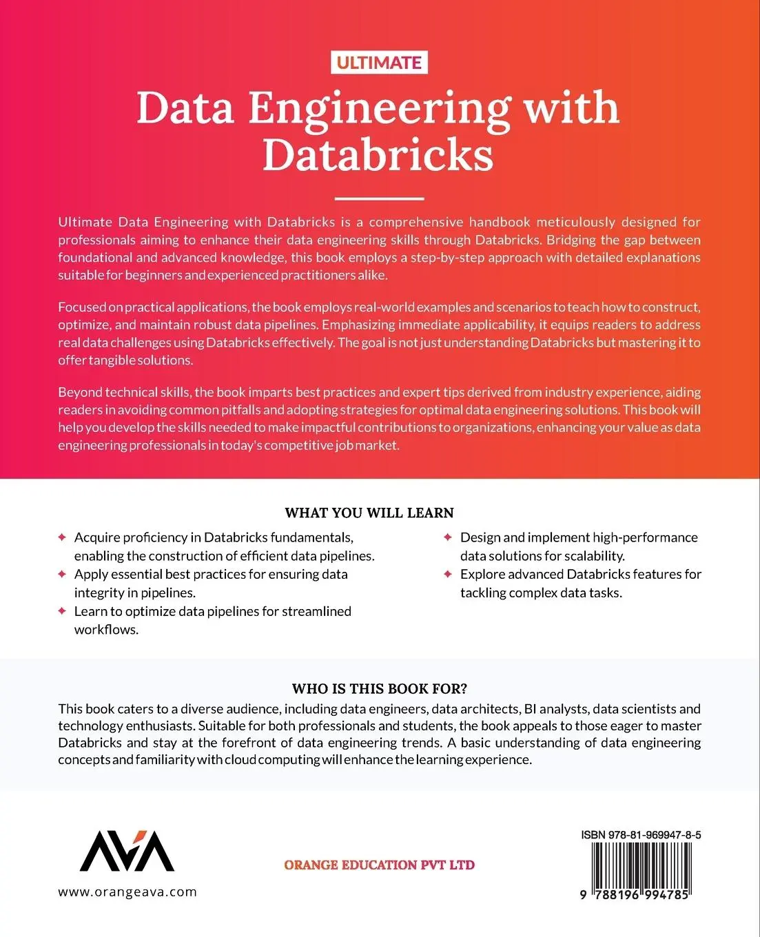 Rückseite: 9788196994785 | Ultimate Data Engineering with Databricks | Mayank Malhotra | Buch