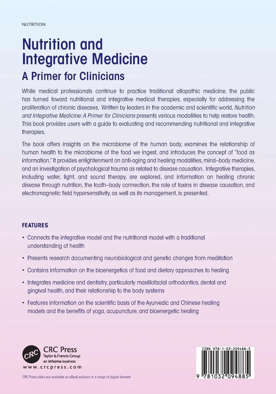 Rückseite: 9781032094885 | Nutrition and Integrative Medicine | A Primer for Clinicians | Bakhru