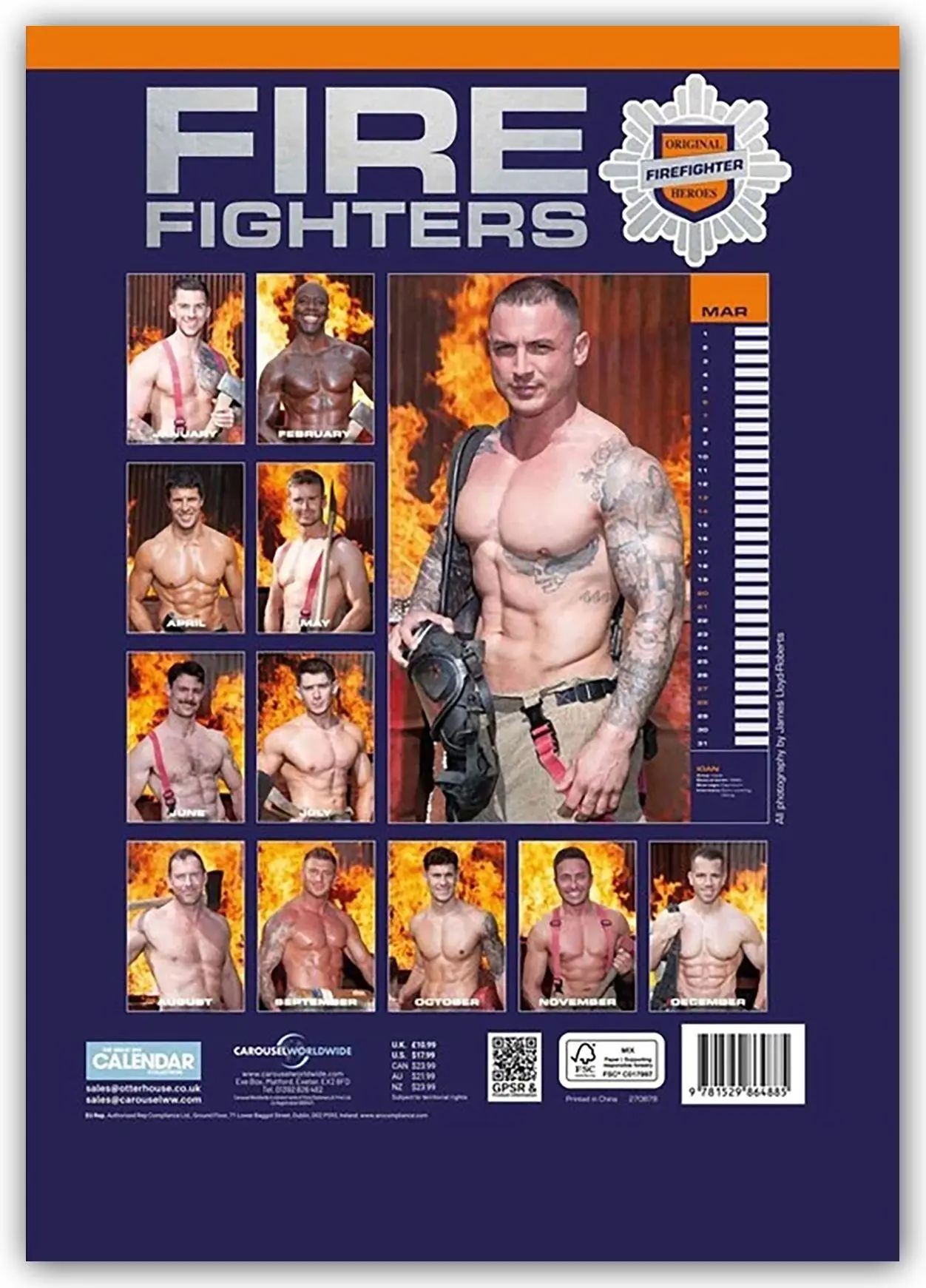 Rückseite: 9781529864885 | Fire Fighters - Feuerwehrmänner 2027 - A3-Posterkalender | Carousel