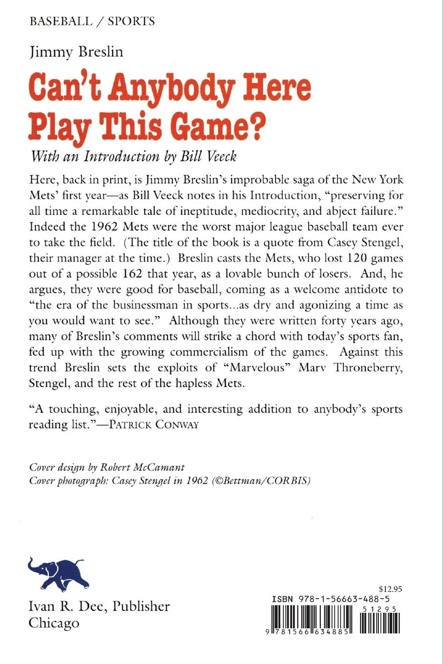 Rückseite: 9781566634885 | Can't Anybody Here Play This Game? | Jimmy Breslin (u. a.) | Buch