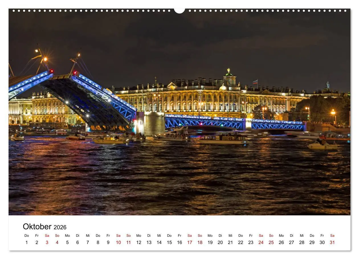 Bild: 9783457844885 | St. Petersburg bei Nacht (Wandkalender 2026 DIN A2 quer), CALVENDO...