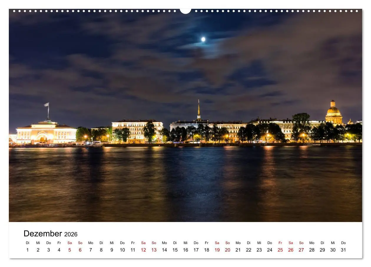 Bild: 9783457844885 | St. Petersburg bei Nacht (Wandkalender 2026 DIN A2 quer), CALVENDO...