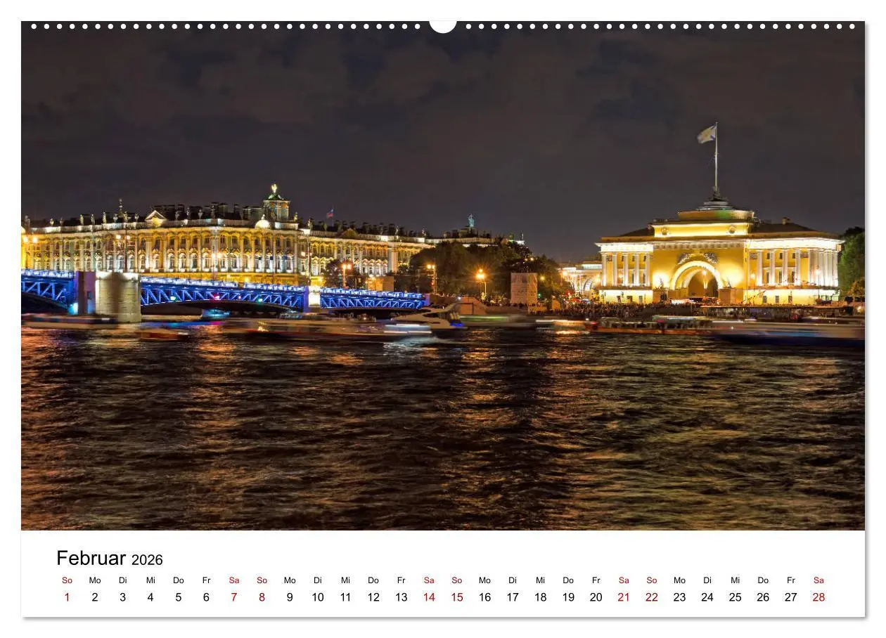 Bild: 9783457844885 | St. Petersburg bei Nacht (Wandkalender 2026 DIN A2 quer), CALVENDO...