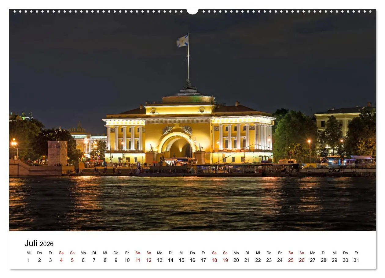 Bild: 9783457844885 | St. Petersburg bei Nacht (Wandkalender 2026 DIN A2 quer), CALVENDO...