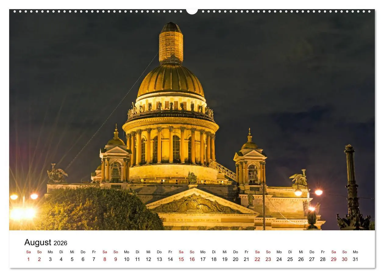 Bild: 9783457844885 | St. Petersburg bei Nacht (Wandkalender 2026 DIN A2 quer), CALVENDO...