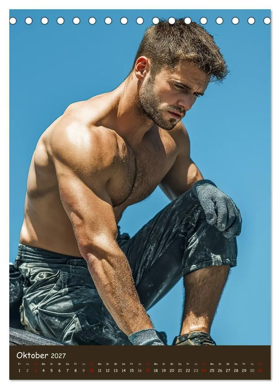 Bild: 9783516934885 | Harte Männer - Sexy Bauarbeiter mit Sixpack (Tischkalender 2027 DIN...