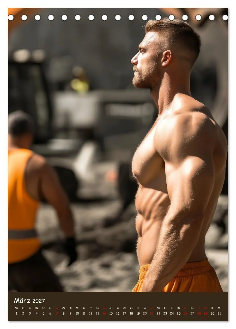 Bild: 9783516934885 | Harte Männer - Sexy Bauarbeiter mit Sixpack (Tischkalender 2027 DIN...