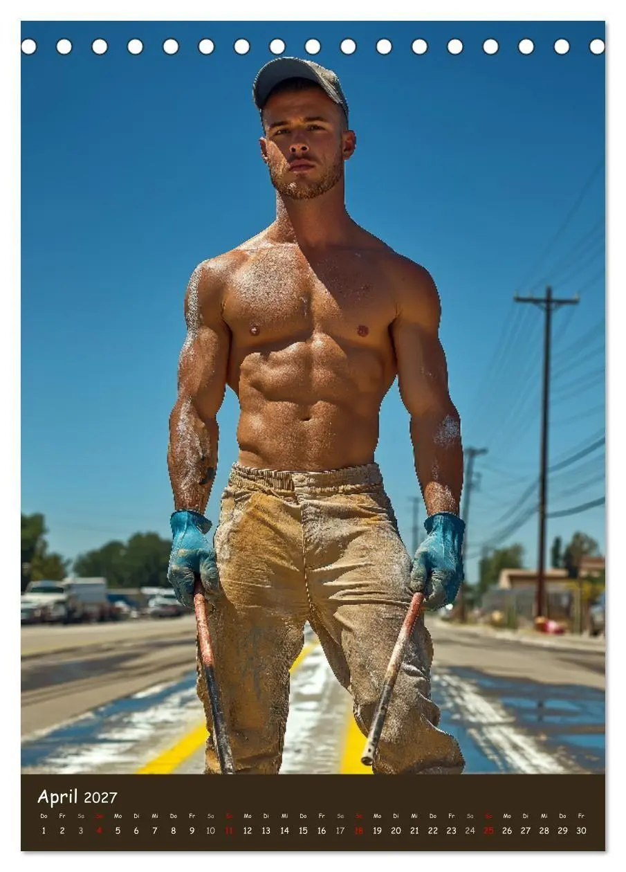 Bild: 9783516934885 | Harte Männer - Sexy Bauarbeiter mit Sixpack (Tischkalender 2027 DIN...