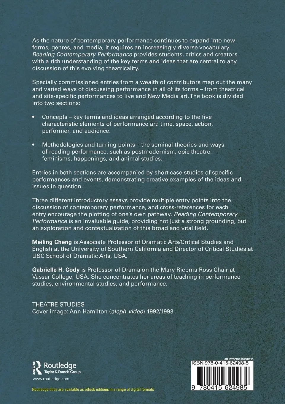 Rückseite: 9780415624985 | Reading Contemporary Performance | Theatricality Across Genres | Buch