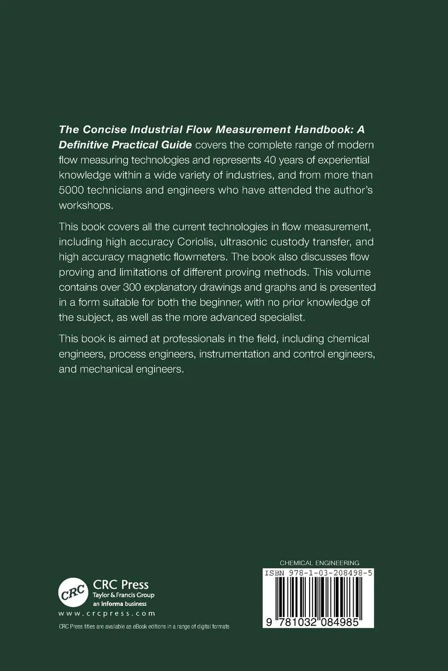 Rückseite: 9781032084985 | The Concise Industrial Flow Measurement Handbook | Michael A. Crabtree