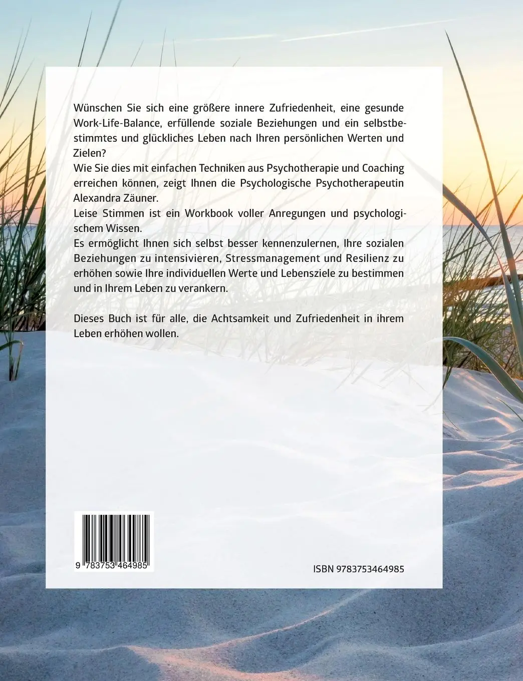Rückseite: 9783753464985 | Leise Stimmen | Alexandra Zäuner | Taschenbuch | Paperback | 300 S.