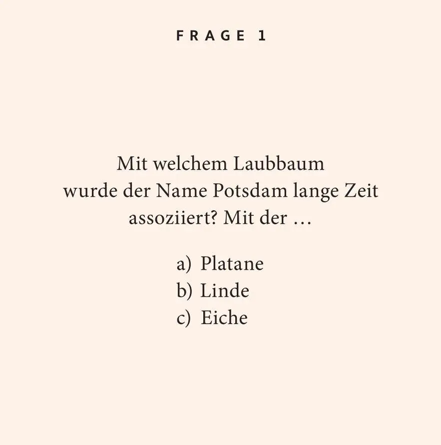 Bild: 9783899784985 | Potsdam-Quiz | 100 Fragen und Antworten | Steffi Memmert-Lunau | Buch