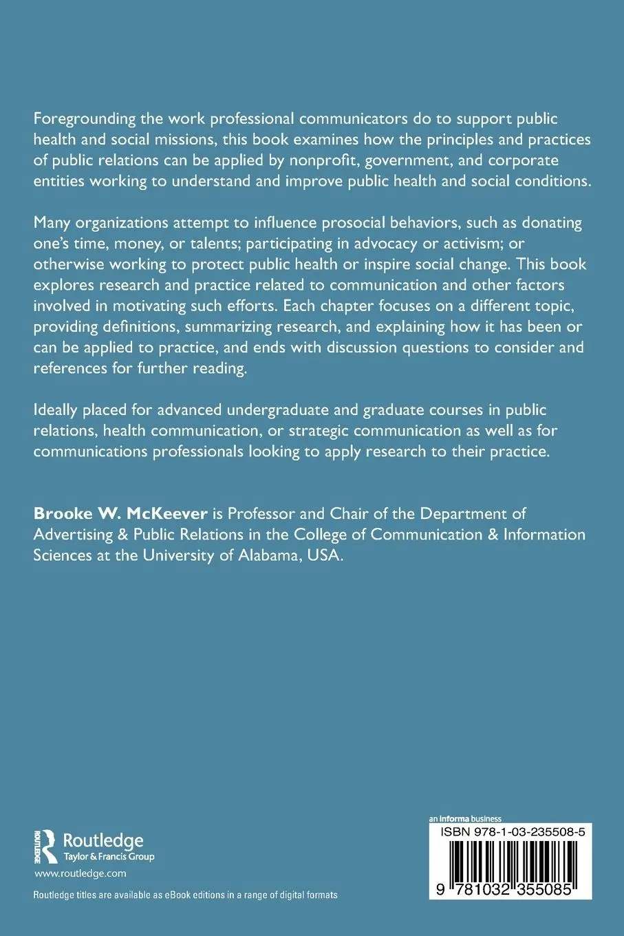 Rückseite: 9781032355085 | Public Relations for Public Health and Social Good | McKeever | Buch