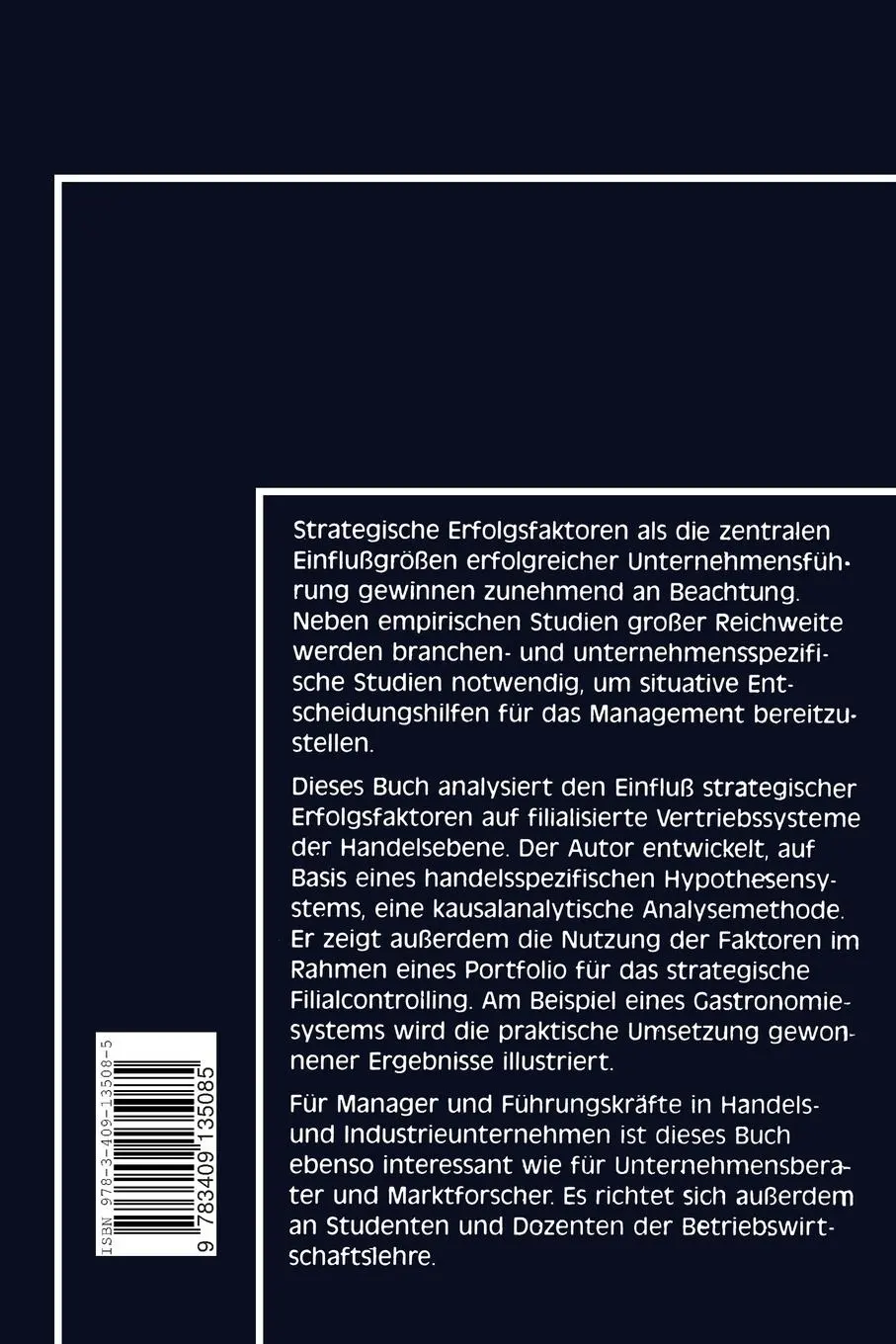 Rückseite: 9783409135085 | Erfolgsfaktoren in Filialsystemen | Christian Kube | Taschenbuch