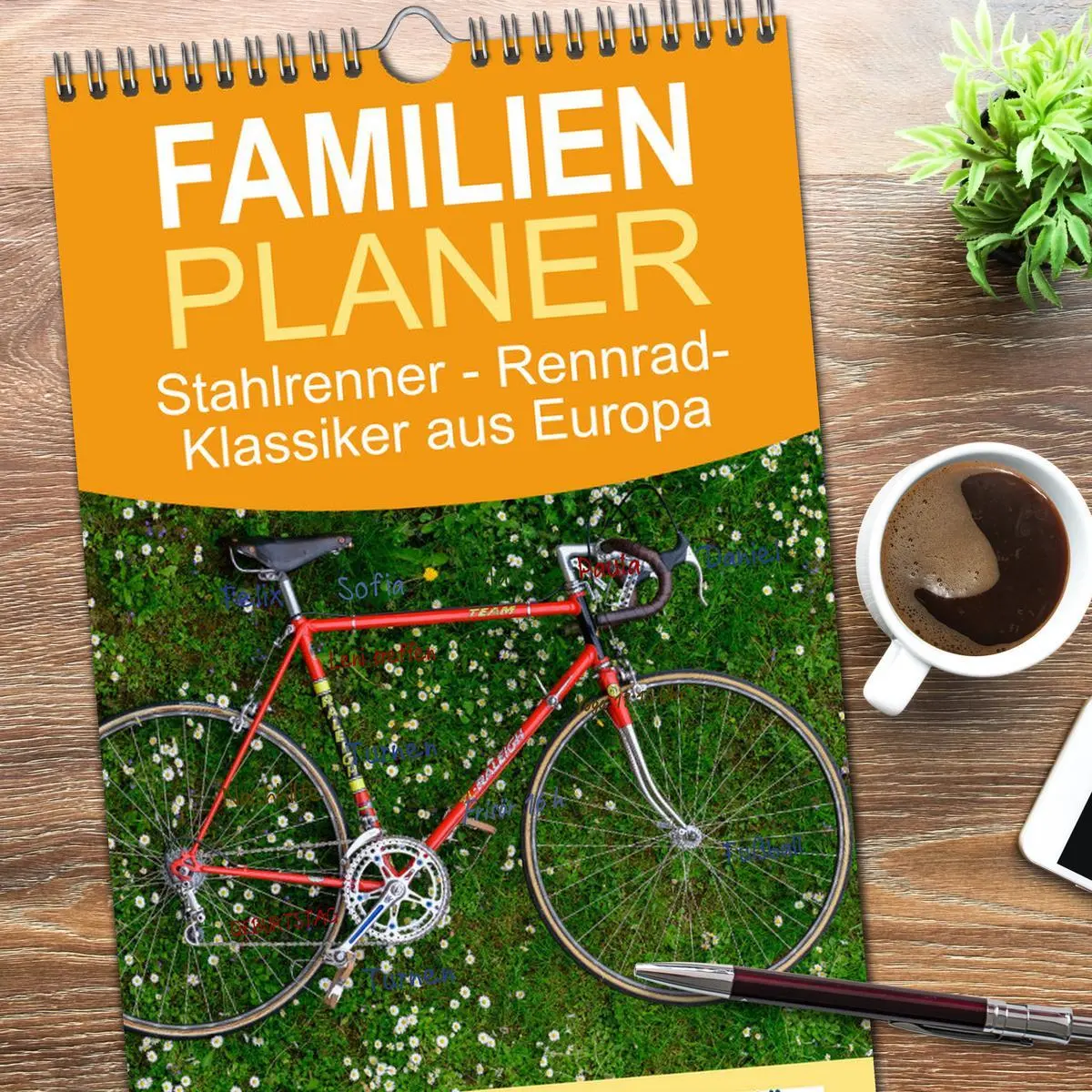 Bild: 9783516505085 | Familienplaner 2026 - Stahlrenner - Rennrad-Klassiker aus Europa...