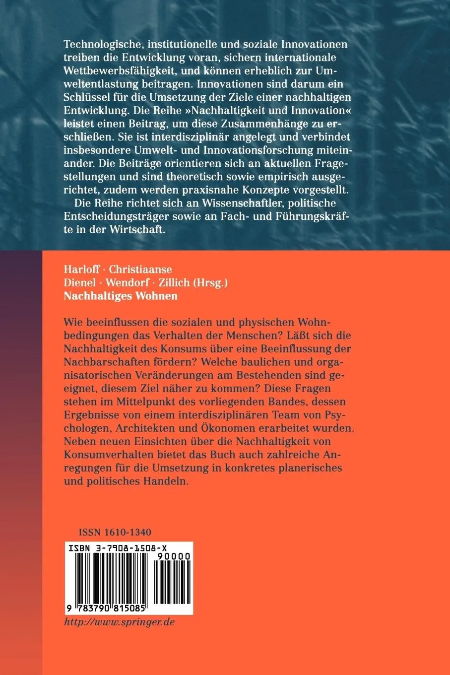 Rückseite: 9783790815085 | Nachhaltiges Wohnen | Hans J. Harloff (u. a.) | Taschenbuch | x | 2002