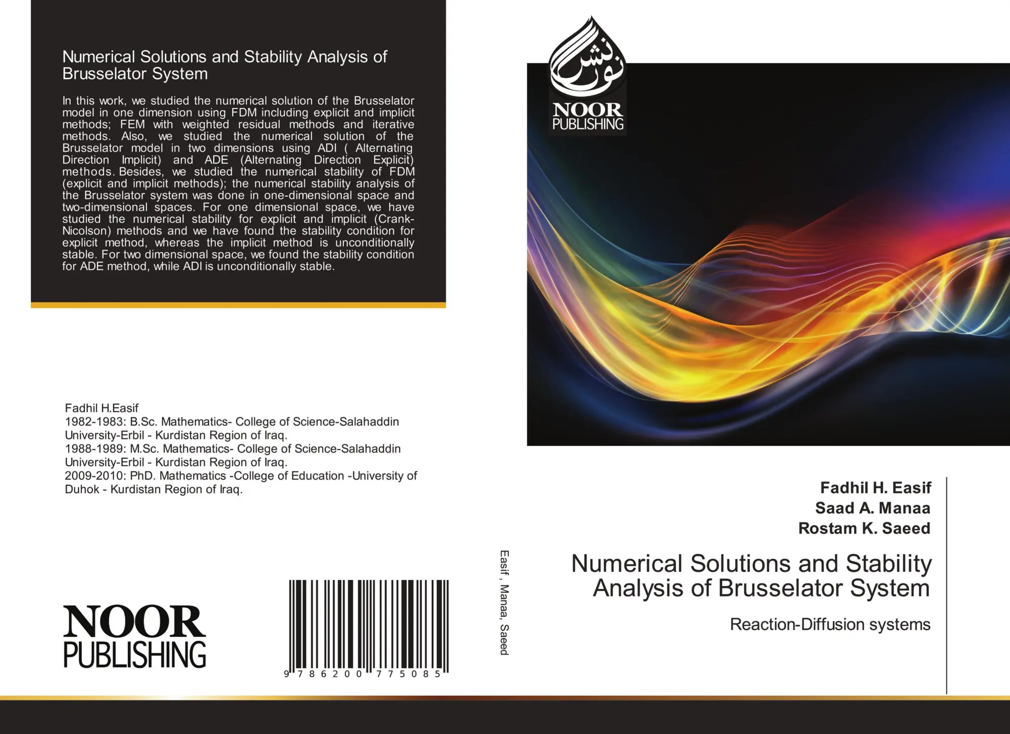 Cover: 9786200775085 | Numerical Solutions and Stability Analysis of Brusselator System