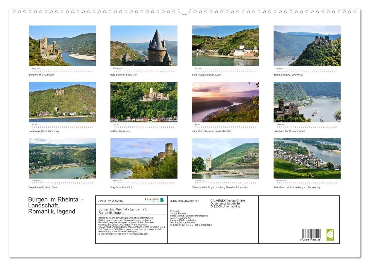 Bild: 9783457885185 | Burgen im Rheintal - Landschaft, Romantik, legend (Wandkalender...