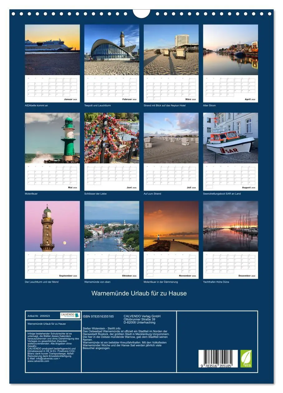 Bild: 9783516355185 | Warnemünde Urlaub für zu Hause (Wandkalender 2026 DIN A3 hoch),...