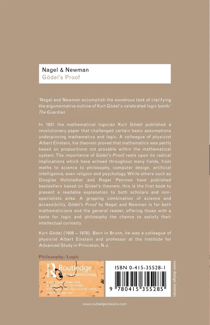 Rückseite: 9780415355285 | Godel's Proof | Ernest Nagel (u. a.) | Taschenbuch | Englisch | 2005